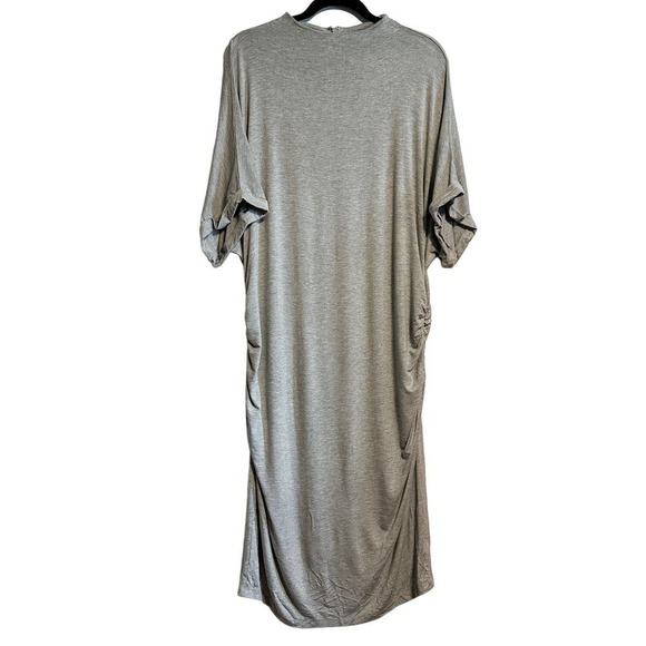 Lane Bryant Mock-Neck Ruched Side Gray Short Sleeve Sheath Dress NWT Size 22/24 - Picture 1 of 12